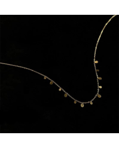 Simple Style Round Square Water Droplets Titanium Steel Plating 18K Gold Plated Necklace