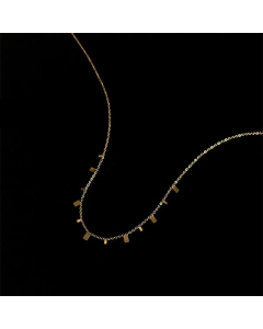 Simple Style Round Square Water Droplets Titanium Steel Plating 18K Gold Plated Necklace