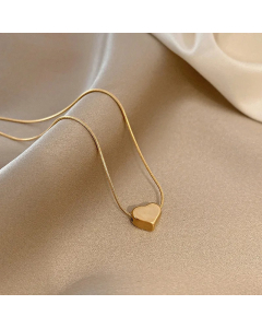 Simple Style Heart Shape Titanium Steel Patchwork 18K Gold Plated Necklace_colorza_4