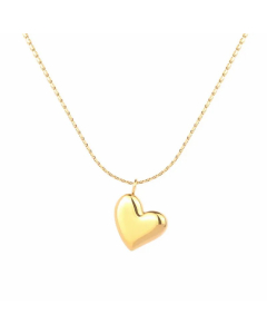Simple Style Heart Shape Titanium Steel Plating 18K Gold Plated Pendant Necklace