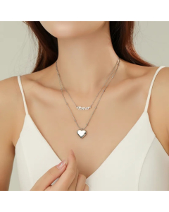 Elegant Letter Heart Shape Titanium Steel Plating 18K Gold Plated Silver Plated Layered Necklaces