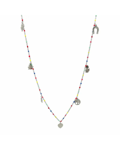 Casual Vacation Star Moon Heart Shape Stainless Steel Tassel Enamel Necklace