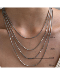 Classic Style Solid Color Stainless Steel Plating 18K Gold Plated Necklace