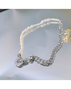 Luxurious Baroque Style Commute Geometric Stainless Steel Alloy Plating Inlay Zircon Necklace