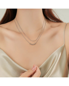 Simple Style Solid Color Titanium Steel Copper Tassel Plating 14K Gold Plated Necklace
