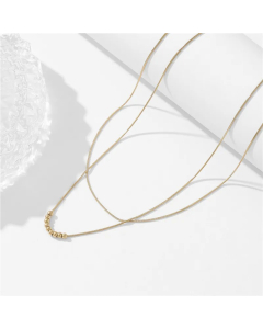Simple Style Solid Color Titanium Steel Copper Tassel Plating 14K Gold Plated Necklace_colorza_1