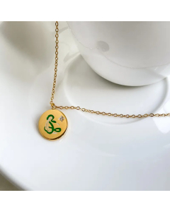 Simple Style Swan Dolphin Rose Titanium Steel Enamel Inlay Zircon Pendant Necklace-01