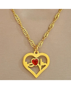 Elegant Lady Streetwear Heart Shape Titanium Steel Plating Pendant Necklace