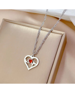 Elegant Lady Streetwear Heart Shape Titanium Steel Plating Pendant Necklace