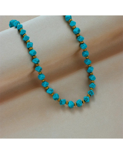 Ethnic Style Square Titanium Steel Beaded Plating Necklace