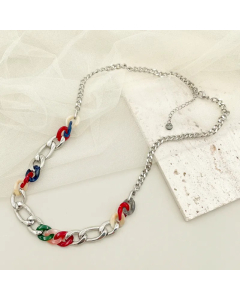 Casual Colorful Stainless Steel Arylic Polishing Plating Gold Plated Necklace