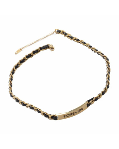 Vintage Style Solid Color Titanium Steel Plating 18K Gold Plated Necklace
