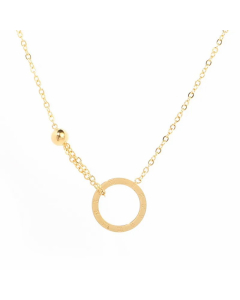 Simple Style Solid Color Titanium Steel Plating 18K Gold Plated Pendant Necklace