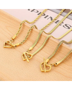 Retro Cool Style Heart Shape Stainless Steel Titanium Steel Plating 18K Gold Plated Pendant Necklace_colorza_6