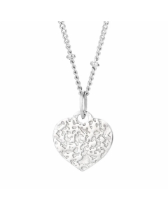 Modern Style Heart Shape Stainless Steel Plating 18K Gold Plated Pendant Necklace-Steel Color-01