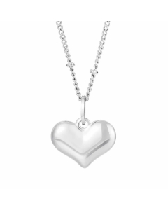 Modern Style Heart Shape Stainless Steel Plating 18K Gold Plated Pendant Necklace-Steel Color-03