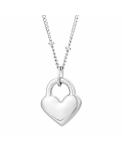 Modern Style Heart Shape Stainless Steel Plating 18K Gold Plated Pendant Necklace-Steel Color-04
