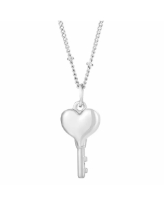 Modern Style Heart Shape Stainless Steel Plating 18K Gold Plated Pendant Necklace-Steel Color-07