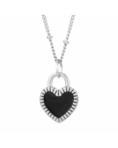 Modern Style Heart Shape Stainless Steel Plating 18K Gold Plated Pendant Necklace-Steel Color-09