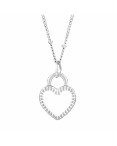 Modern Style Heart Shape Stainless Steel Plating 18K Gold Plated Pendant Necklace-Steel Color-10