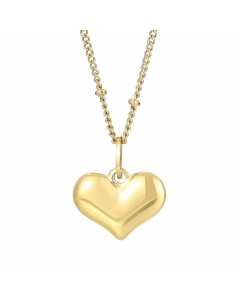 Modern Style Heart Shape Stainless Steel Plating 18K Gold Plated Pendant Necklace-Gold Color-03