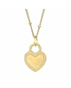 Modern Style Heart Shape Stainless Steel Plating 18K Gold Plated Pendant Necklace-Gold Color-05