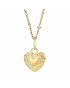 Modern Style Heart Shape Stainless Steel Plating 18K Gold Plated Pendant Necklace-Gold Color-06
