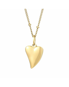 Modern Style Heart Shape Stainless Steel Plating 18K Gold Plated Pendant Necklace-Gold Color-08