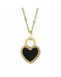 Modern Style Heart Shape Stainless Steel Plating 18K Gold Plated Pendant Necklace-Gold Color-09