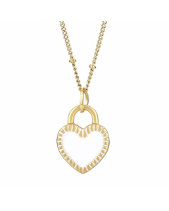 Modern Style Heart Shape Stainless Steel Plating 18K Gold Plated Pendant Necklace-Gold Color-10