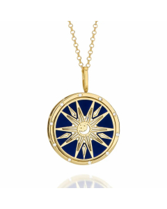 Casual Star Moon Eye Stainless Steel Plating Carving 18K Gold Plated Pendant Necklace