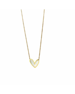 Simple Style Heart Shape Titanium Steel Plating Inlay Shell 18K Gold Plated Pendant Necklace
