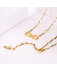 Simple Style Infinity Titanium Steel Plating 18K Gold Plated Necklace
