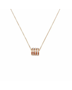 Simple Style Circle Titanium Steel Plating Inlay Artificial Diamond 18K Gold Plated Pendant Necklace