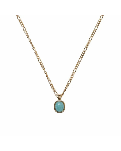 Simple Style Oval Titanium Steel Plating Inlay Natural Stone 18K Gold Plated Pendant Necklace