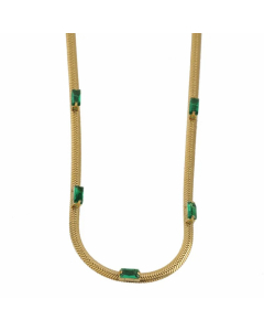 Simple Style Square Titanium Steel Plating Inlay Zircon 18K Gold Plated Necklace