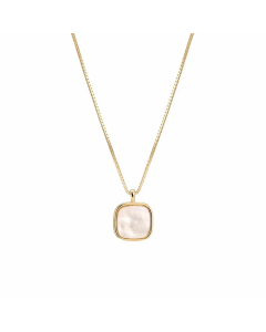 Simple Style Square Titanium Steel Patchwork 18K Gold Plated Pendant Necklace