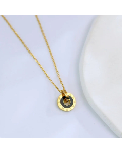 Casual Simple Style Round Stainless Steel Plating Inlay Shell 18K Gold Plated Pendant Necklace