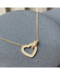 Casual Sweet Heart Shape Stainless Steel Plating Inlay Zircon 18K Gold Plated Necklace