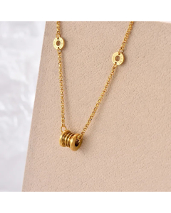 Elegant Simple Style Round Stainless Steel Plating 14K Gold Plated Necklace