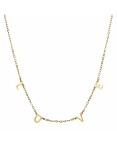 Elegant Lady Letter Stainless Steel Plating Necklace-Gold Color-01