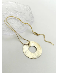 Exaggerated Circle Stainless Steel Polishing Plating Gold Plated Necklace_colorza_1