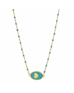 Simple Style Heart Shape Stainless Steel Alloy Patchwork Pendant Necklace