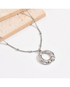 Steel Color Irregular Stainless Steel Polishing Plating 14K Gold Plated Pendant Necklace