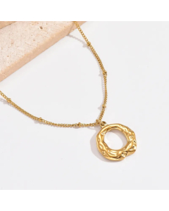 Simple Style Irregular Stainless Steel Polishing Plating 14K Gold Plated Pendant Necklace