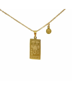 Retro Simple Style Constellation Stainless Steel Plating Carving 18K Gold Plated Pendant Necklace