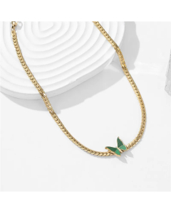 IG Style Sweet Butterfly Titanium Steel Plating 18K Gold Plated Choker