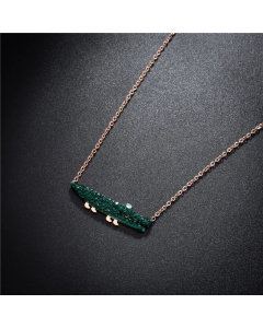 Simple Style Crocodile Titanium Steel Inlay Diamond 18K Gold Plated Pendant Necklace
