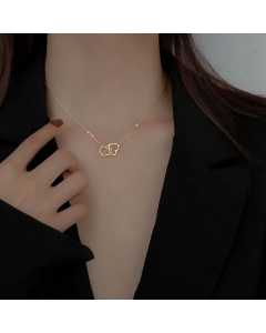 Gold Color Heart Shape Titanium Steel Plating 18K Gold Plated Necklace