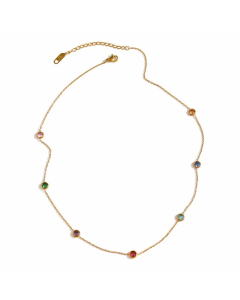 Original Design Multicolor Titanium Steel Plating 18K Gold Plated Necklace